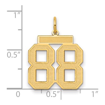 14K Yellow Gold Number 88 Charm – view 3