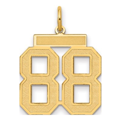 14K Yellow Gold Number 88 Charm
