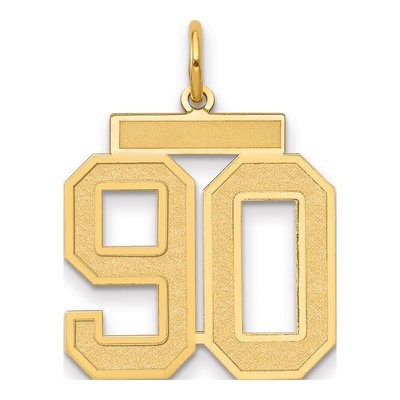 14K Yellow Gold Number 90 Charm