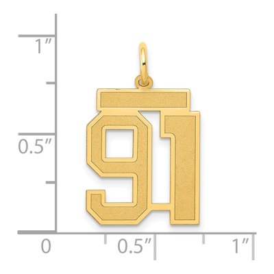 14K Yellow Gold Number 91 Charm – view 4