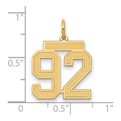 14K Yellow Gold Number 92 Charm – view 2