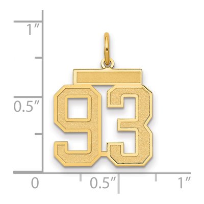 14K Yellow Gold Number 93 Charm – view 2