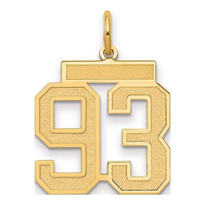 14K Yellow Gold Number 93 Charm