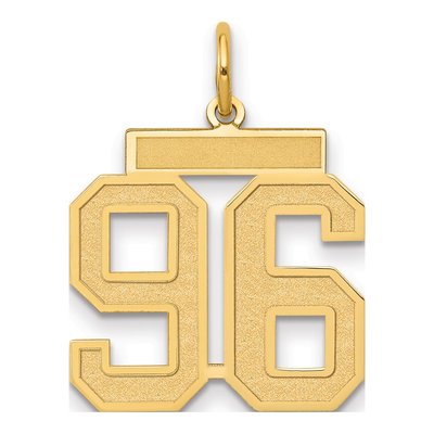 14K Yellow Gold Number 96 Charm