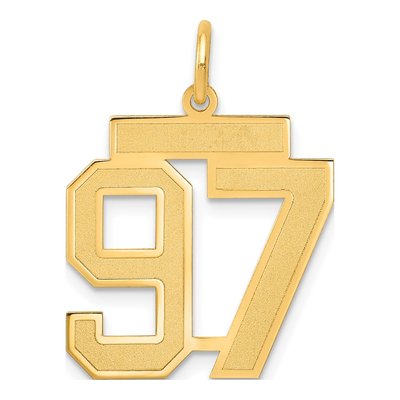 14K Yellow Gold Number 97 Charm