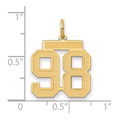 14K Yellow Gold Number 98 Charm – view 2