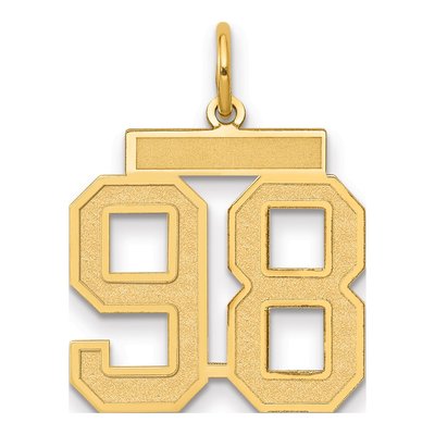 14K Yellow Gold Number 98 Charm