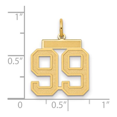 14K Yellow Gold Number 99 Charm – view 2