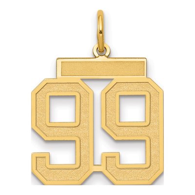 14K Yellow Gold Number 99 Charm