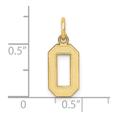 14K Yellow Gold Small Number 0 Pendant – view 5