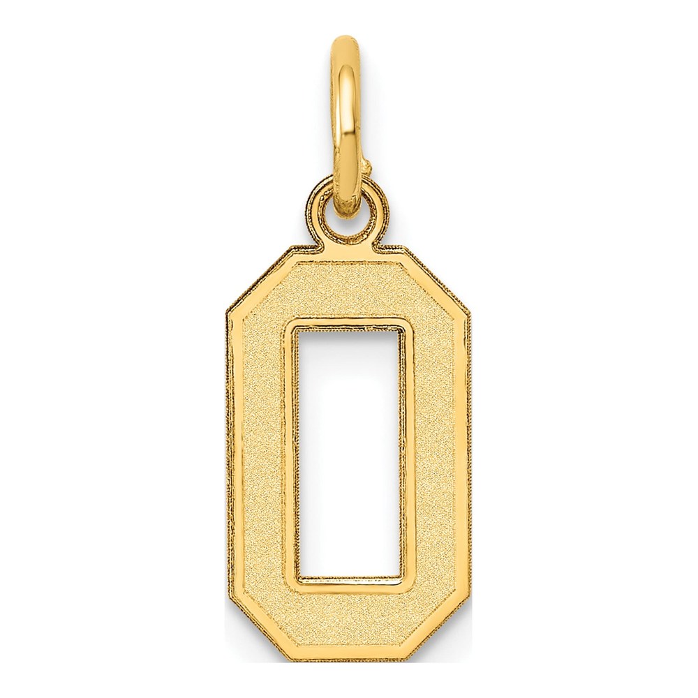 14k Yellow Gold Small Number 0 Charm Pendant