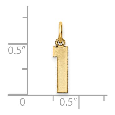14K Yellow Gold Small Number 1 Pendant – view 4