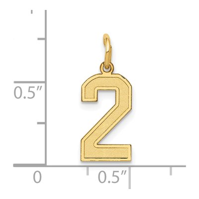 14K Yellow Gold Small Number 2 Pendant – view 5