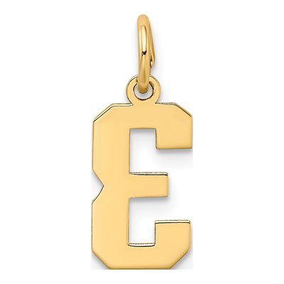 14K Yellow Gold Small Number 3 Pendant – view 4