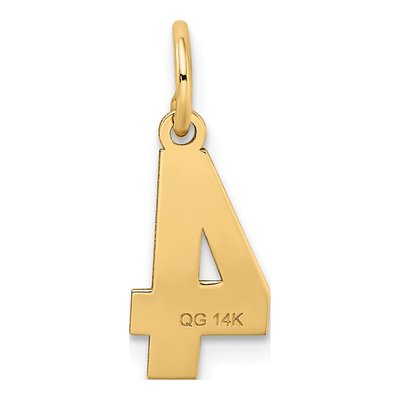 14K Yellow Gold Small Number 4 Charm – view 4