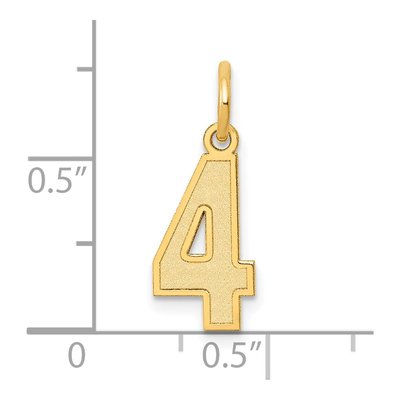 14K Yellow Gold Small Number 4 Charm – view 5