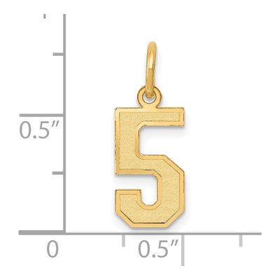 14K Yellow Gold Small Number 5 Pendant – view 5