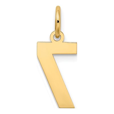 14K Yellow Gold Small Number 7 Pendant – view 4