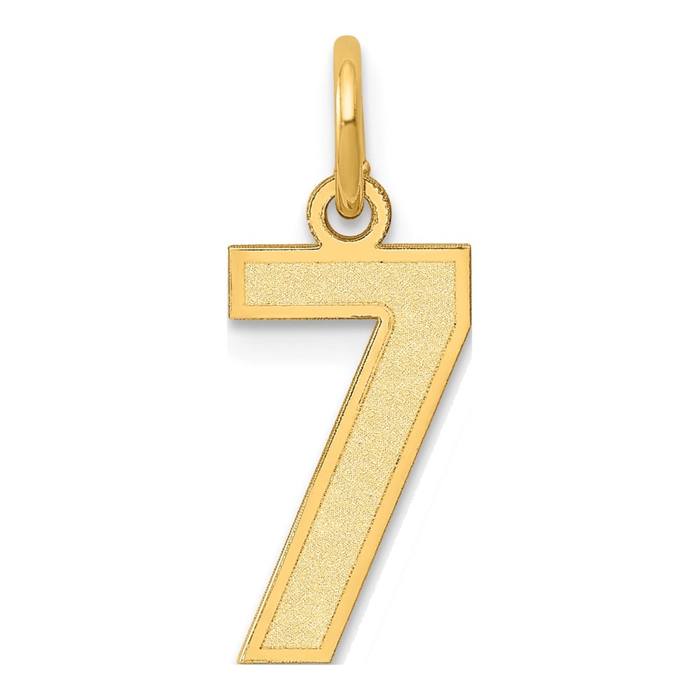 14K Yellow Gold Small Number 7 Pendant