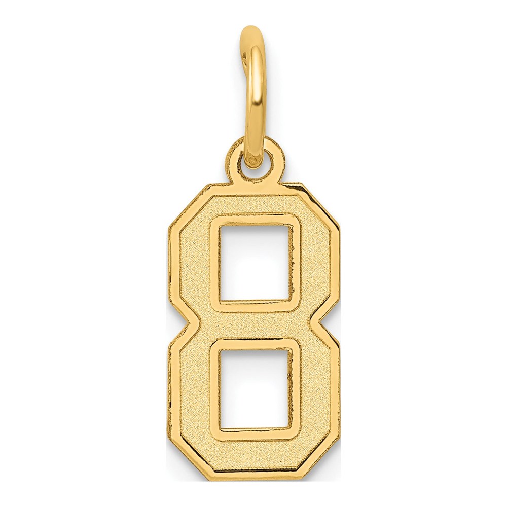 14k Yellow Gold Number 8 Charm