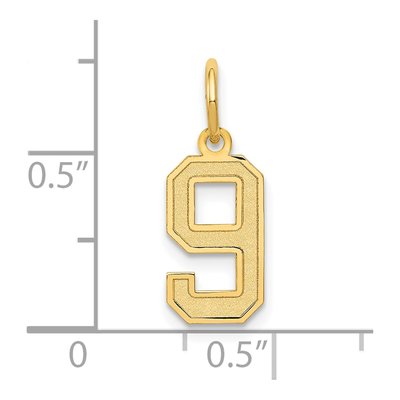 14K Yellow Gold Small Number 9 Pendant – view 5