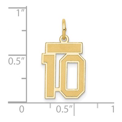 14K Yellow Gold Small Number 10 Charm – view 5