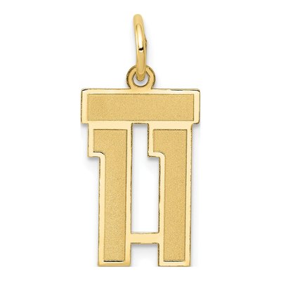 14K Yellow Gold Small Number 11 Pendant