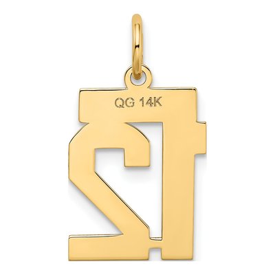 14K Yellow Gold Small Number 12 Pendant – view 4