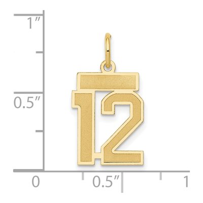 14K Yellow Gold Small Number 12 Pendant – view 5