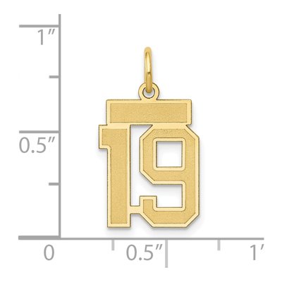 14K Yellow Gold Small Number 19 Charm – view 4