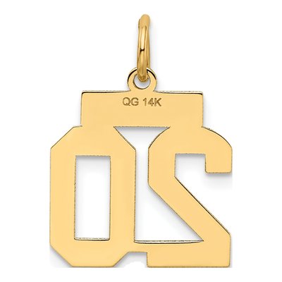 14K Yellow Gold Number 20 Charm – view 4