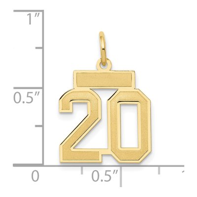 14K Yellow Gold Number 20 Charm – view 5