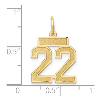 14K Yellow Gold Small Number 22 Pendant – view 5
