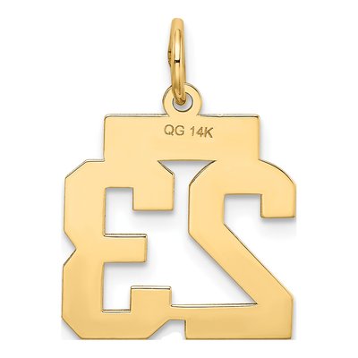 14K Yellow Gold Small Number 23 Charm – view 4