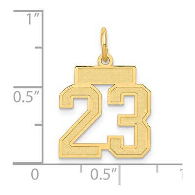 14K Yellow Gold Small Number 23 Charm – view 5