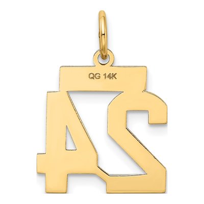 14K Yellow Gold Small Number 24 Charm – view 4