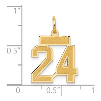 14K Yellow Gold Small Number 24 Charm – view 5