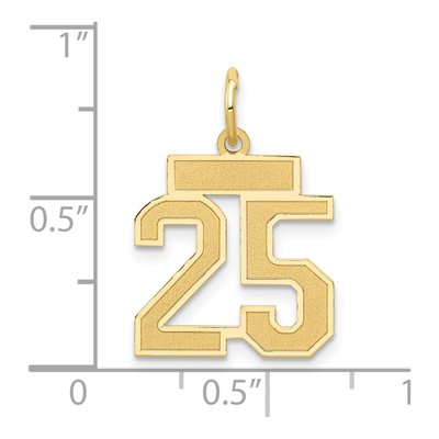 14K Yellow Gold Number 25 Charm – view 5