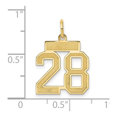 14K Yellow Gold Small Number 28 Charm – view 4