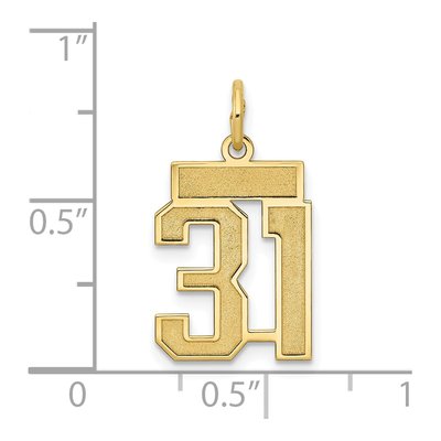 14K Yellow Gold Small Number 31 Charm – view 3