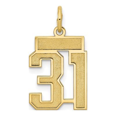 14K Yellow Gold Small Number 31 Charm