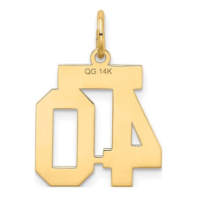 14K Yellow Gold Small Number 40 Charm – view 4