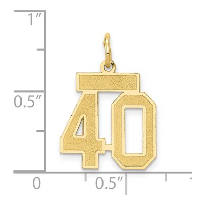 14K Yellow Gold Small Number 40 Charm – view 5