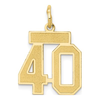 14K Yellow Gold Small Number 40 Charm