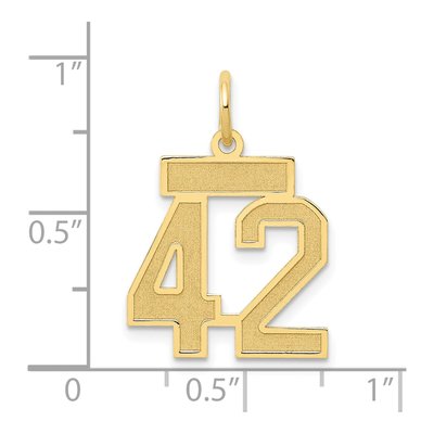 14K Yellow Gold Small Number 42 Charm – view 3