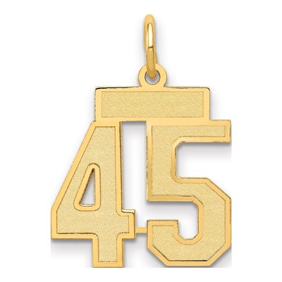 14K Yellow Gold Small Number 45 Charm