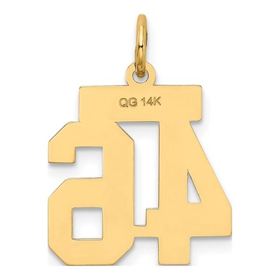 14K Yellow Gold Small Number 46 Charm – view 3