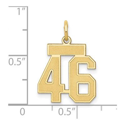 14K Yellow Gold Small Number 46 Charm – view 4