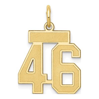 14K Yellow Gold Small Number 46 Charm