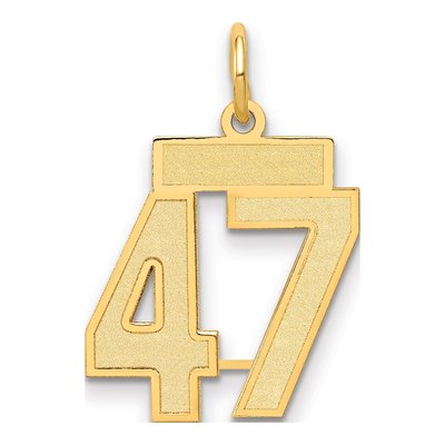 14K Yellow Gold Number 47 Charm